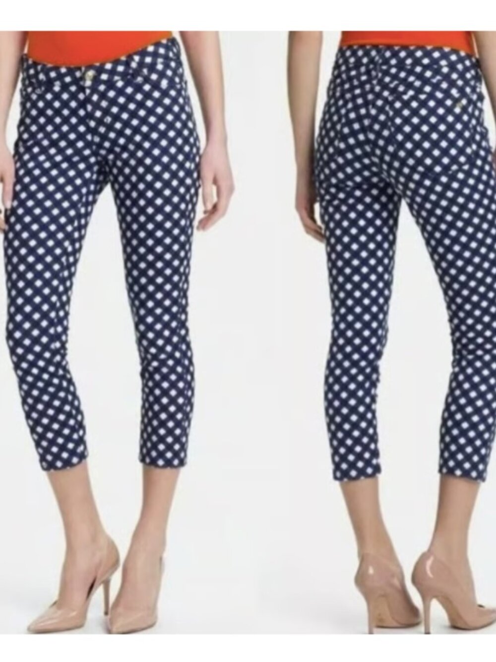 Kate Spade Gingham Broome Street Cropped Skinny Jeans